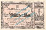 Inflation DE 5 Mio. Mk. Mülheim , Notgeld 5 Millionen Mark Schein in gbr. Keller 3637.f , Rheinland 1923 -