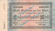 Inflation DE 100.000 Mk. Mülheim , Notgeld 100.000 Mark Schein in gbr. Keller 3637.a , Rheinland von 1923 -