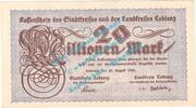 Inflation DE 20 Mio. Mk. Coblenz , Notgeld 20 Millionen Mark Schein in kfr. Keller 866.g , Rheinland 1923 -