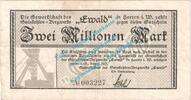 Inflation DE 2 Mio. Mk. Herten , Notgeld 2 Million Mark -Ewald- in gbr. Keller 2357.a , Westfalen 1923 -