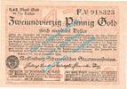 Wertbeständig DE 42 Pf. -GOLD- Schwerin , 42 Pfennig Gold Notgeld Schein in kfr. Müller 4620.5 , MV von 1923 -
