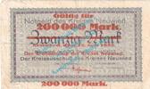 Inflation DE 200.000 Mk. Neuwied , Notgeld 200.000 Mark Schein in gbr. Keller 3903.a , Rheinland von 1923 -