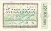 Inflation DE 500 Mio. Mk. Meissen , Notgeld 500 Millionen Mark Schein in gbr. Keller 3511.b , Sachsen 1923 -