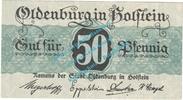 Notgeld De 50 Pf. Oldenburg , Notgeld 50 Pfennig Schein in kfr. Tieste 5365.05.03 , Schleswig -