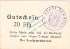 Notgeld DE 20 Pf. Trebsen , Notgeld 20 Pfennig Schein in kfr. Tieste 7405.05.05 , Sachsen o.D. -