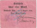 Notgeld 1914/15 1 Mk. Neustadt , Notgeld 1 Mark Schein in gbr. Diessner 260.4.c , Westpreussen 1914 -