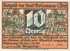 Inflation DE 100.000 Mk. Weissensee , Notgeld 100.000 Mark -Überdruck- in kfr. Keller unbekannt , TH 1923 -
