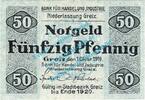 Notgeld DE 50 Pf. Greiz , Notgeld 50 Pfennig Schein in kfr. Tieste 2445.05.07 , Thüringen von 1919 -