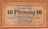 Notgeld DE 10 Pf. Neunkirchen , Notgeld 10 Pfennig Schein in kfr. Tieste 4910.05.05 Rheinland 1920 -