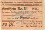 Notgeld DE 50 Pf. Gera , Notgeld 50 Pfennig Schein in L-gbr. Tieste 2185.05.02 , Thüringen o.D. -