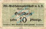 Notgeld DE 10 Pf. Grube Ilse , Notgeld 10 Pfennig Schein in gbr. Tieste 2630.05.03 , Brandenburg -