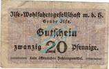 Notgeld DE 20 Pf. Grube Ilse , Notgeld 20 Pfennig Schein in gbr. Tieste 2630.05.04 , Brandenburg -