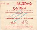 Notgeld 1914/15 10 Mk. Gottesberg , Notgeld 10 Mark Schein in gbr. Diessner 129.5.b Schlesien von 1914 -