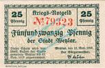 Notgeld DE 25 Pf. Wetzlar , Notgeld 25 Pfennig Schein in kfr. Tieste 7875.10.16 , Rheinland 1918 -
