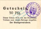 Notgeld DE 50 Pf. Trebsen , Notgeld 50 Pfennig Schein in kfr. Tieste 7405.05.36 , Sachsen o.D. -
