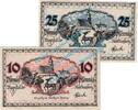 Kleingeld 1914-1922 2 Scheine kpl. Herzberg , Notgeld Set mit 2 Scheinen in kfr. Tieste 2985.10.01-02 , Sachsen o.D -