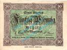 Notgeld DE 50 Pf. Wittstock , Notgeld 50 Pfennig Schein in kfr. Tieste 8040.05.05. , Brandenburg -