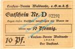 Notgeld DE 10 Pf. Waldmohr , Notgeld 10 Pfennig Schein in kfr. Tieste 7665.05.01 , Pfalz o.D. -