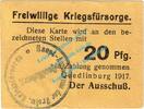 Notgeld DE 20 Pf. Quedlinburg , Notgeld 20 Pfennig Schein in gbr. Tieste 5835.05.26 , SA von 1917 -