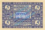 Großnotgeld 1918 5 Mk. Schönebeck , Notgeld 5 Mark Schein in kfr.E , Geiger 481.01.a , Sachsen Anhalt -