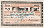 Inflation DE 20 Mio. Mk. Sodingen , Notgeld 20 Millionen Mark Schein in kfr. Topp 814.7 , Westfalen 1923 -