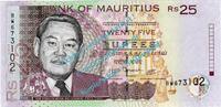 Mauritius 25 Rupien Banknote Mauritius , 25 Rupien Schein -Sir M.J. Ah-chuen- ND 1998 in unc - kfr -