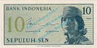 Indonesien - Indonesia 10 Sen Banknote Indonesien - Indonesia , 10 Sen Schein von 1964 in unc - kfr -