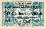 Inflation 1923 DE 50 Mia. Mk. Haslach usw. Banknote 50 Milliarden Mark Schein in f-kfr. Keller 2244.c , Baden -