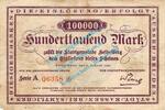 Inflation DE 100.000 Mk. Heidelberg , Banknote 100.000 Mark Schein in gbr. Keller 2279.a , Baden 1923 -
