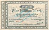 Inflation DE 1 Mio. Mk. Heidelberg , Banknote 1 Million Mark Schein in gbr. Keller 2279.d-f , Baden 1923 -