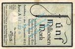 Inflation DE 5 Mio. Mk. Heidelberg , Banknote 5 Millionen Mark Schein in gbr. Keller 2279.g , Baden 1923 -
