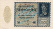 Weimarer Republik - Inflation 10.000 Mk. Banknote , 10.000 Mark Schein in L-gbr. DEU-78.b, Ros.69, P.72, von 1922 -