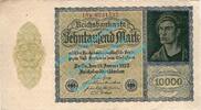 Weimarer Republik - Inflation 10.000 Mk. Banknote , 10.000 Mark Schein in gbr. DEU-78.d, Ros.69, P.72, von 1922 -