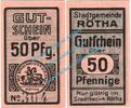 Notgeld DE 50 Pf. Rötha , Notgeld 50 Pfennig Schein in unc. Tieste 6120.05.07 , Sachsen -
