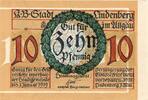 Kleingeld 1914-1922 10 Pf. -Fehldruck- Lindenberg , 10 Pfennig --FEHLDRUCK-- G in kfr-unc , Ti.4115.... Bayern 1918 -