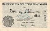 Inflation 1923 DE 20 Mio. Mk. -Variante- Montabaur , Notgeld 20 Millionen Mark -Variante- in gbr. Keller 3598.... Hessen -