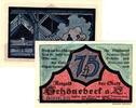 Serienscheine DE 2 Scheine kpl. Schönebeck , Notgeld Set mit 2 Scheinen unc-kfr. M-G 1196.2 , Sachsen Anhalt o.D -