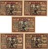 Serienscheine DE 5 Scheine kpl. -Konto L- Belgard , Notgeld Set --5 x Konto L-- unc-kfr. M-G 69.3.a , Pommern o.D. Serienn -
