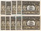 Serienscheine DE 10 Scheine kpl. Quedlinburg , Notgeld Set --10 x 50 Pf. Alle Buchst.-- unc-kfr. M-G 1089.1 , SA -