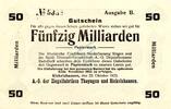 Inflation 1923 DE 50 Mia. Mk. Rickelshausen , Banknote 50 Milliarden Mark unc-kfr. Keller 4570 , Baden 1923 -