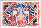 Notgeld DE 25 Mk. -Leinen- Bielefeld , Notgeld 25 Mark -Leinen- unc-kfr. M-G 103.11.c , Westfalen von 1921 -