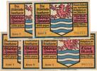 Serienscheine DE 5 Scheine kpl. -5x Kto. A- Stolp , Notgeld Set -- 5 x Konto A -- unc-kfr. M-G 1275.1.a , Pommern o.D. -