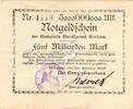 Inflation 1923 DE 5 Mia. Mk. Borkum , Banknote 5 Milliarden Mark , L-gbr. Keller 535... Niedersachsen 1923 -