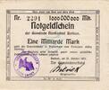 Inflation 1923 DE 1 Mia. Mk. Borkum , Banknote 1 Milliarde Mark -C- L-gbr. Keller 535... Niedersachsen 1923 -