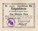 Inflation 1923 DE 1 Mia. Mk. Borkum , Banknote 1 Milliarde Mark gbr. Keller 535... Niedersachsen von 1923 -