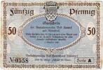 Notgeld DE 50 Pf. Honnef , Notgeld 50 Pfennig Schein in gbr. Tieste 3135.05.01 , Rheinland 1921 -