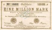 Inflation DE 1 Mio. Mk. Marienberg , Banknote 1 Million Mark Schein gbr. Bühn 4870.12 , Sachsen von 1923 -