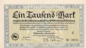 Inflation 1918-22 DE 1.000 Mk. Dillenburg , Banknote 1.000 Mark Schein unc-kfr. Müller 995.12 , Hessen von 1922 -