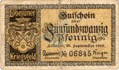 Kleingeld 1914-1922 25 Pf. Löbejün , Notgeld 25 Pfennig Schein in gbr. Ti.4180.05.01 , Sachsen Anhalt 1918 -