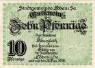 Kleingeld 1914-1922 10 Pf. Löbau , Notgeld 10 Pfennig Schein in unc-kfr. Ti.4175.15.05-10 , Sachsen o.D. Ve -